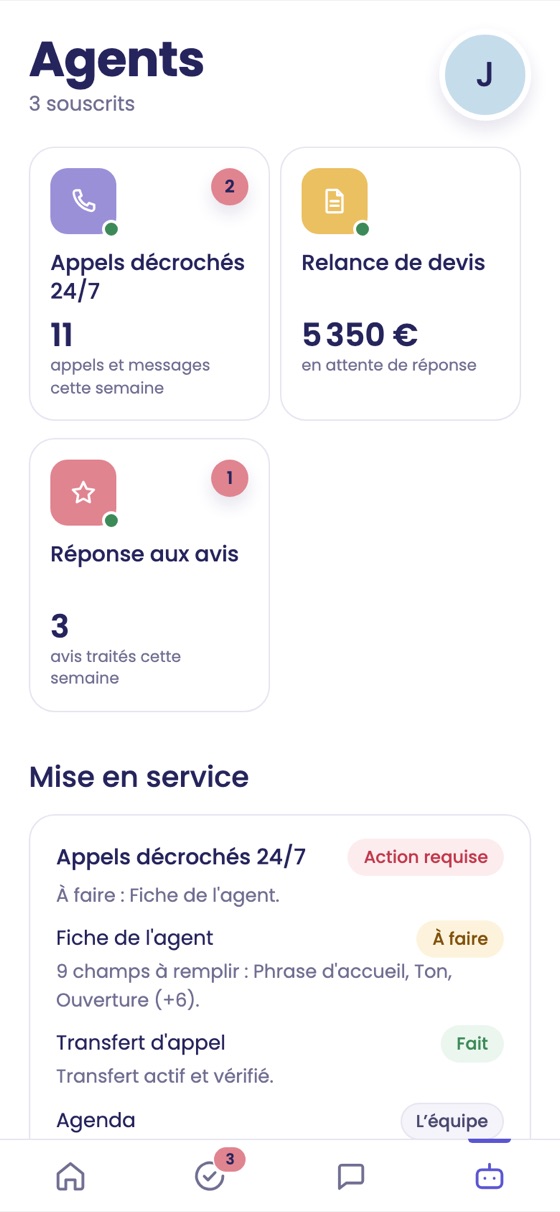 Application mobile : les agents souscrits et leurs chiffres de la semaine